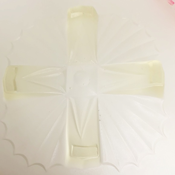 Depression Satin Glass Short Footed Compote Reverse Painted Floral Scallop Edge - Picture 7 of 13